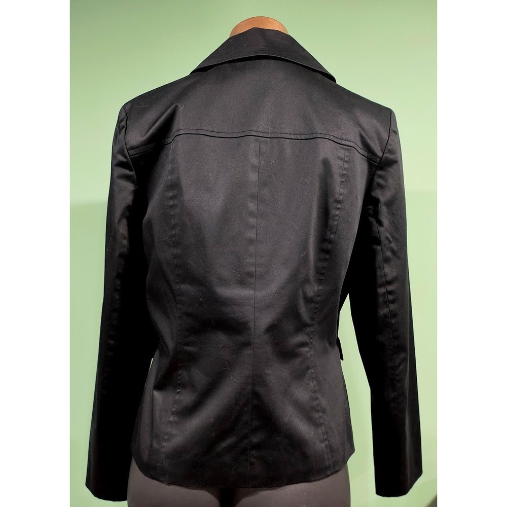Alfani Womens Black Zip Front Utility Pocket Tailored Jacket Size 6 Cotton Blend - Picture 4 of 6